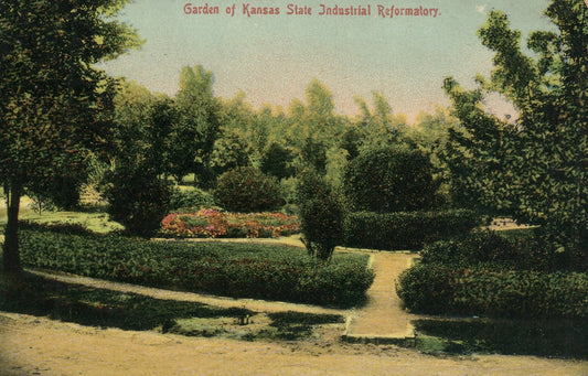 Garden of Kansas State Industrial Reformatory University KS Postcard 