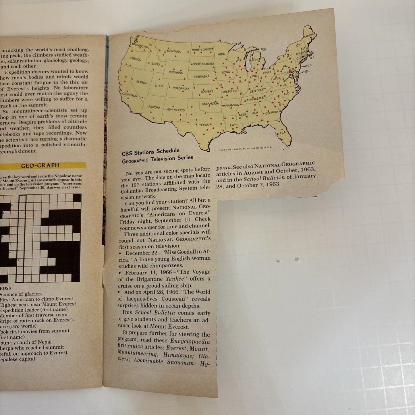 National Geographic School Bulletins Feb-May & Sept 1965 Lot of 5