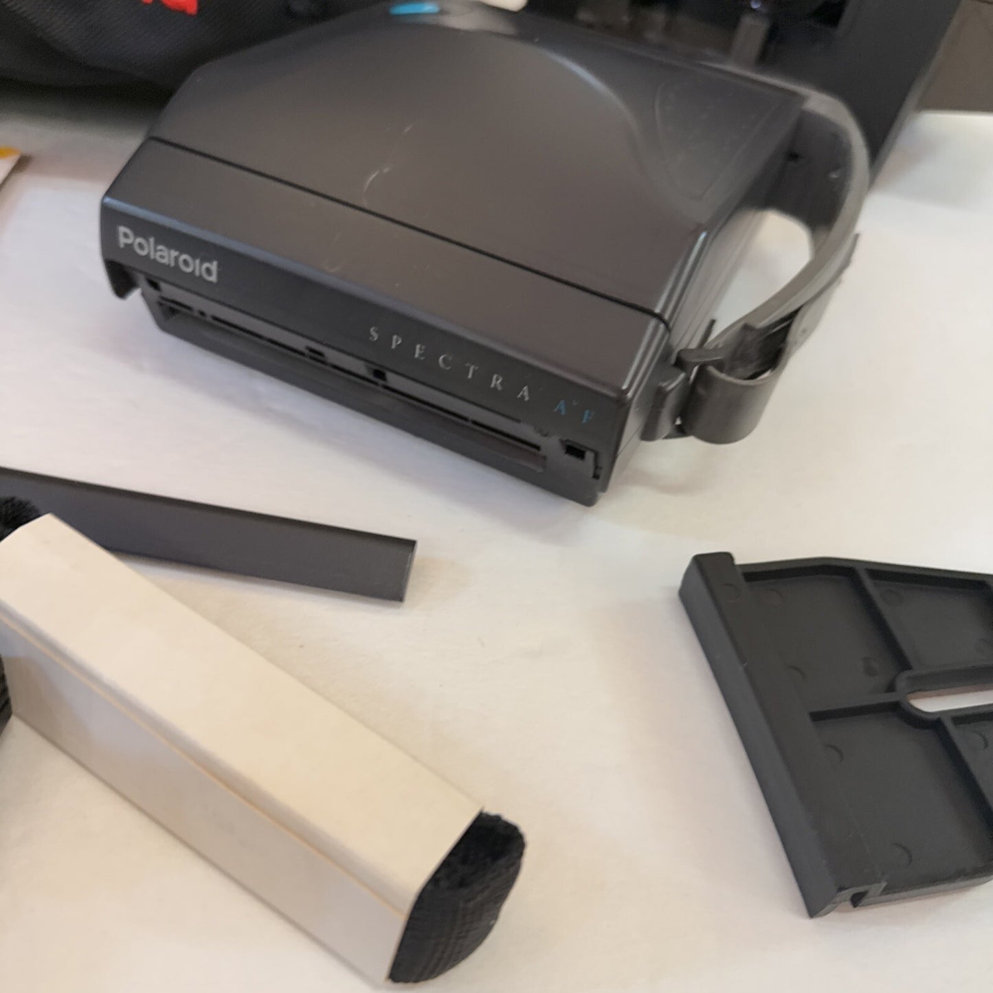 LOT POLAROID SPECTRA AF CAMERA PLUS CLOSE UP STAND DUPLICATOR LIGHT LOCK BAG
