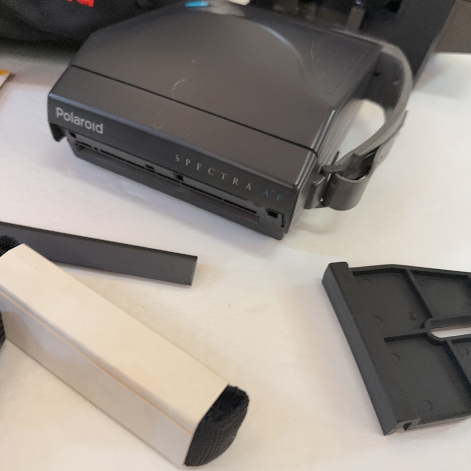 LOT POLAROID SPECTRA AF CAMERA PLUS CLOSE UP STAND DUPLICATOR LIGHT LOCK BAG