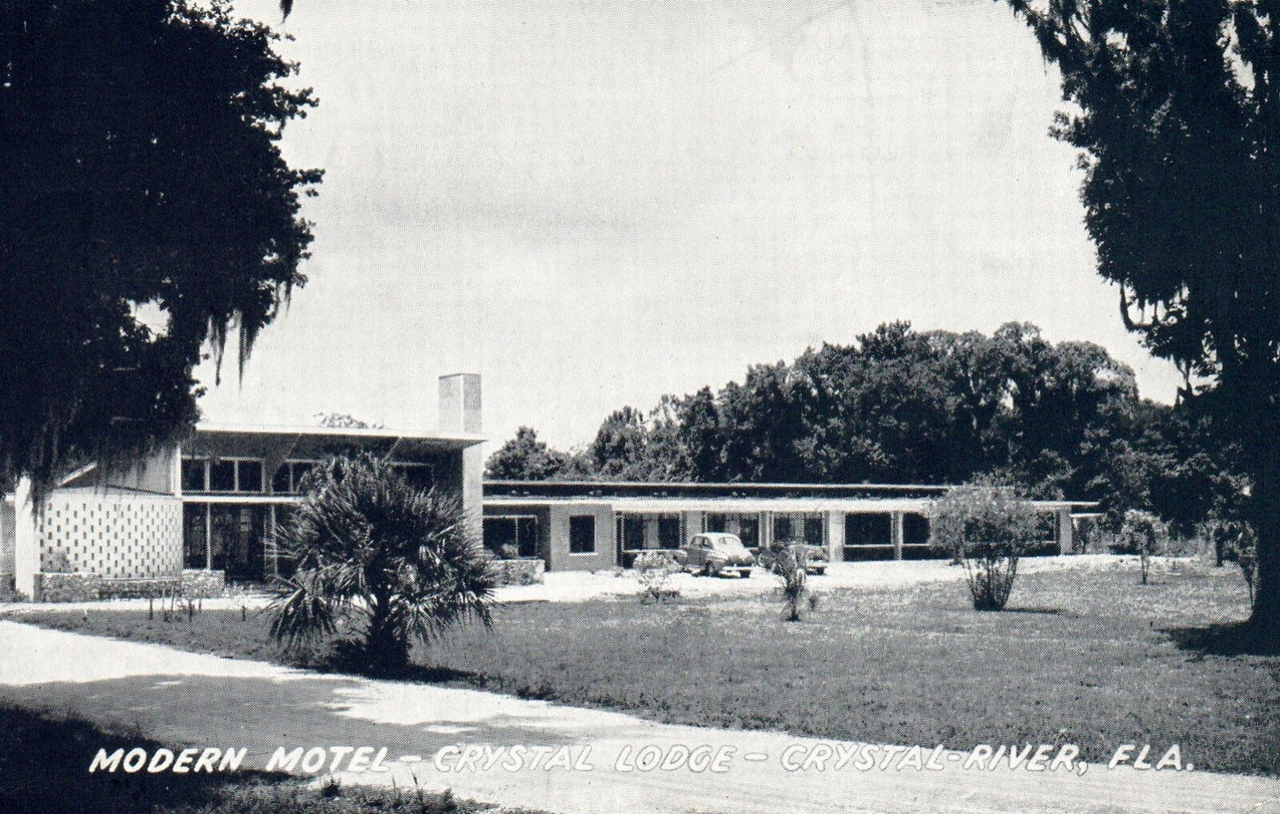 Modern Motel Crystal Lodge in Crystal River Florida Fl Vintage Postcard