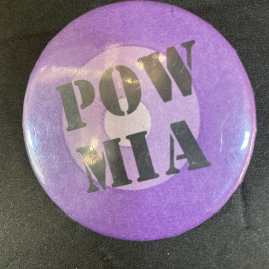 2 1/4" Purple POW MIA Pin Military Vietnam War