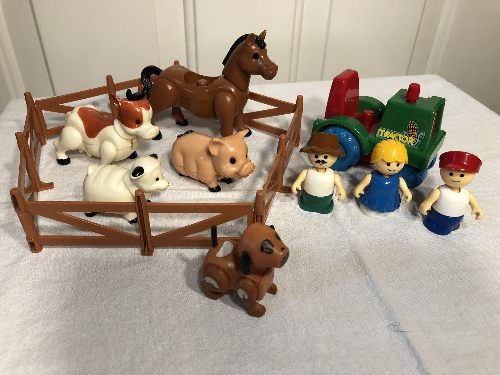Lot of 10 Li'l Playmate Farm - 3 People Horse Dog Pig Cow Sheep Tractor Fence