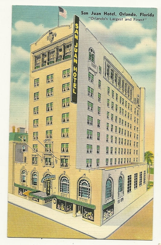 San Juan Hotel Orlando Florida FL US Flag Post Card
