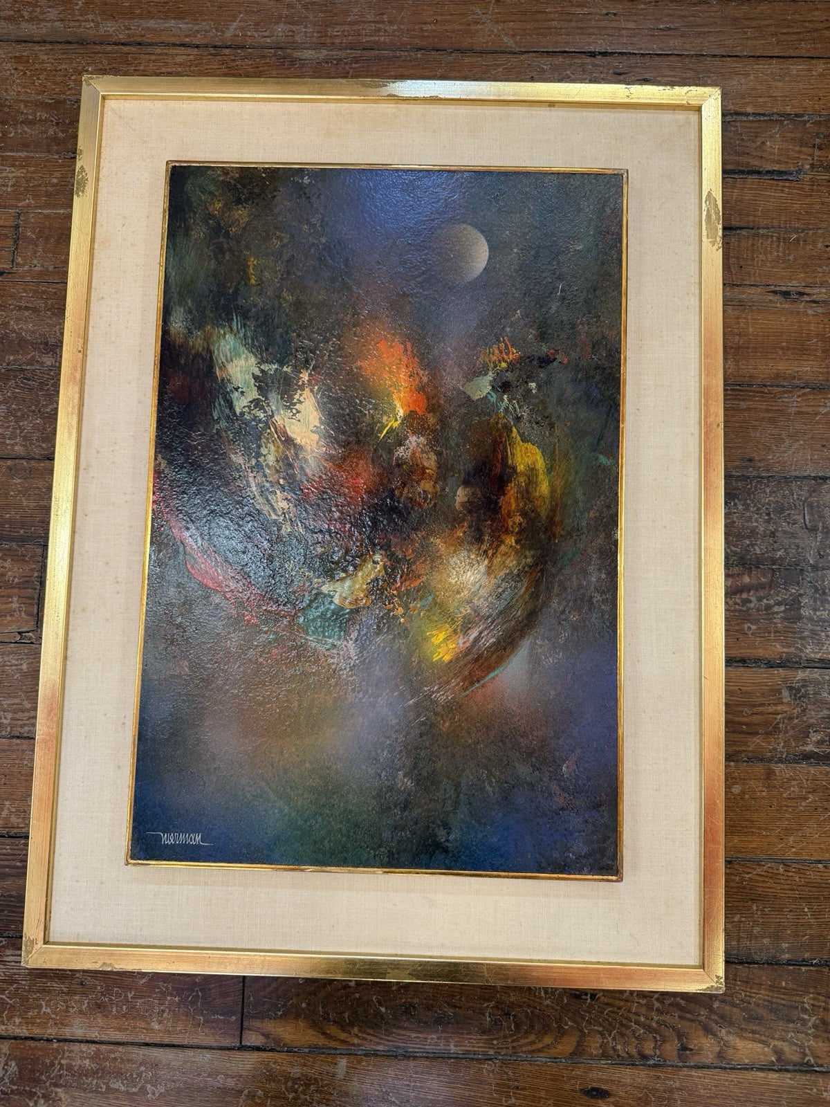 Leonardo Nierman Original Painting 1967 Framed Art