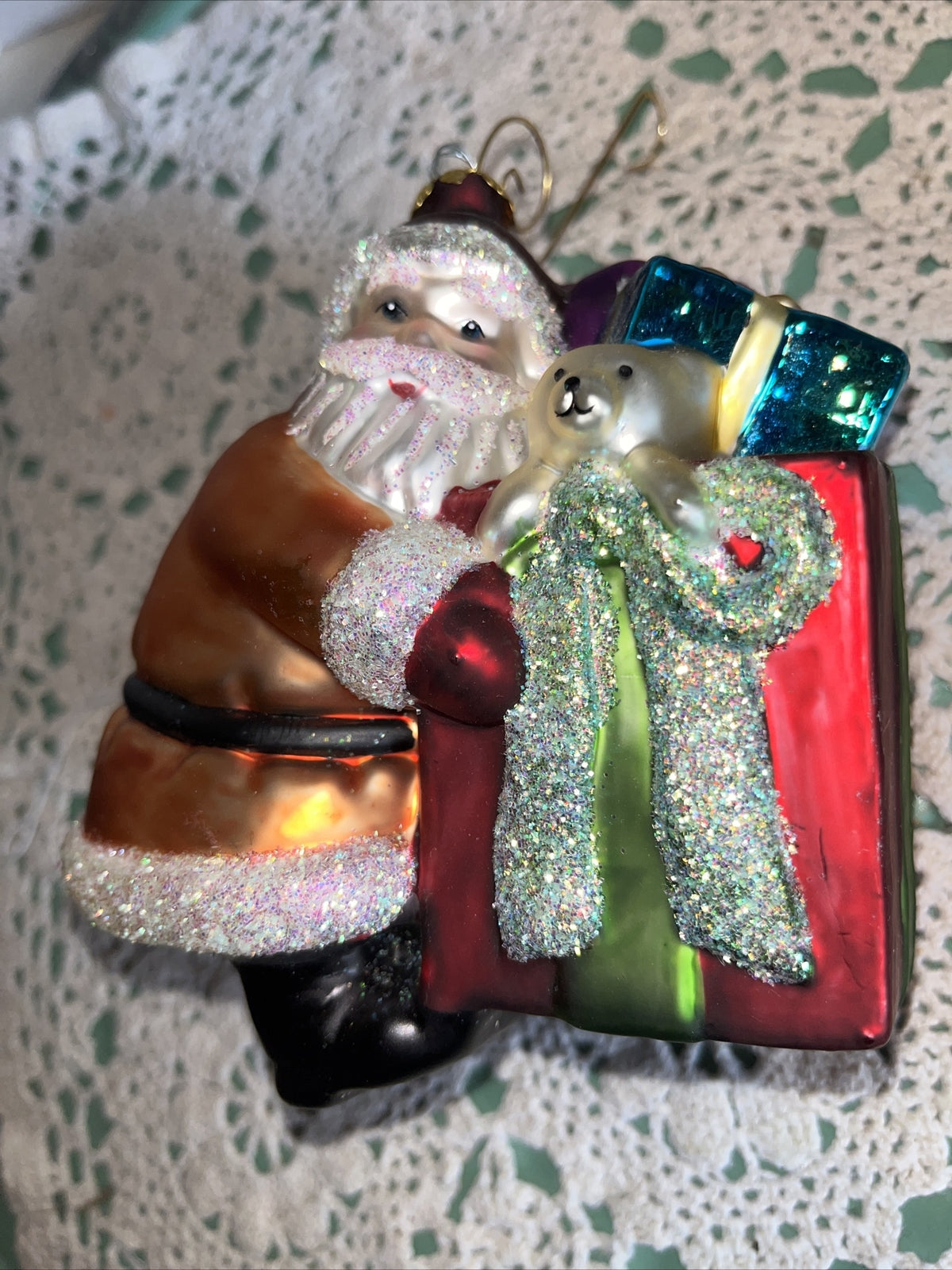 Vintage Santa Mercury Glass Christmas Ornament