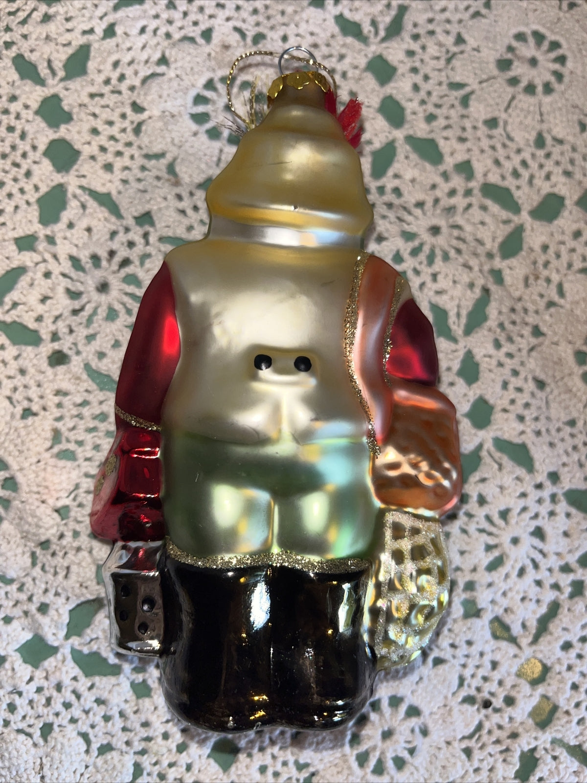 Vintage Fishing Frog Mercury Glass Christmas Ornaments 