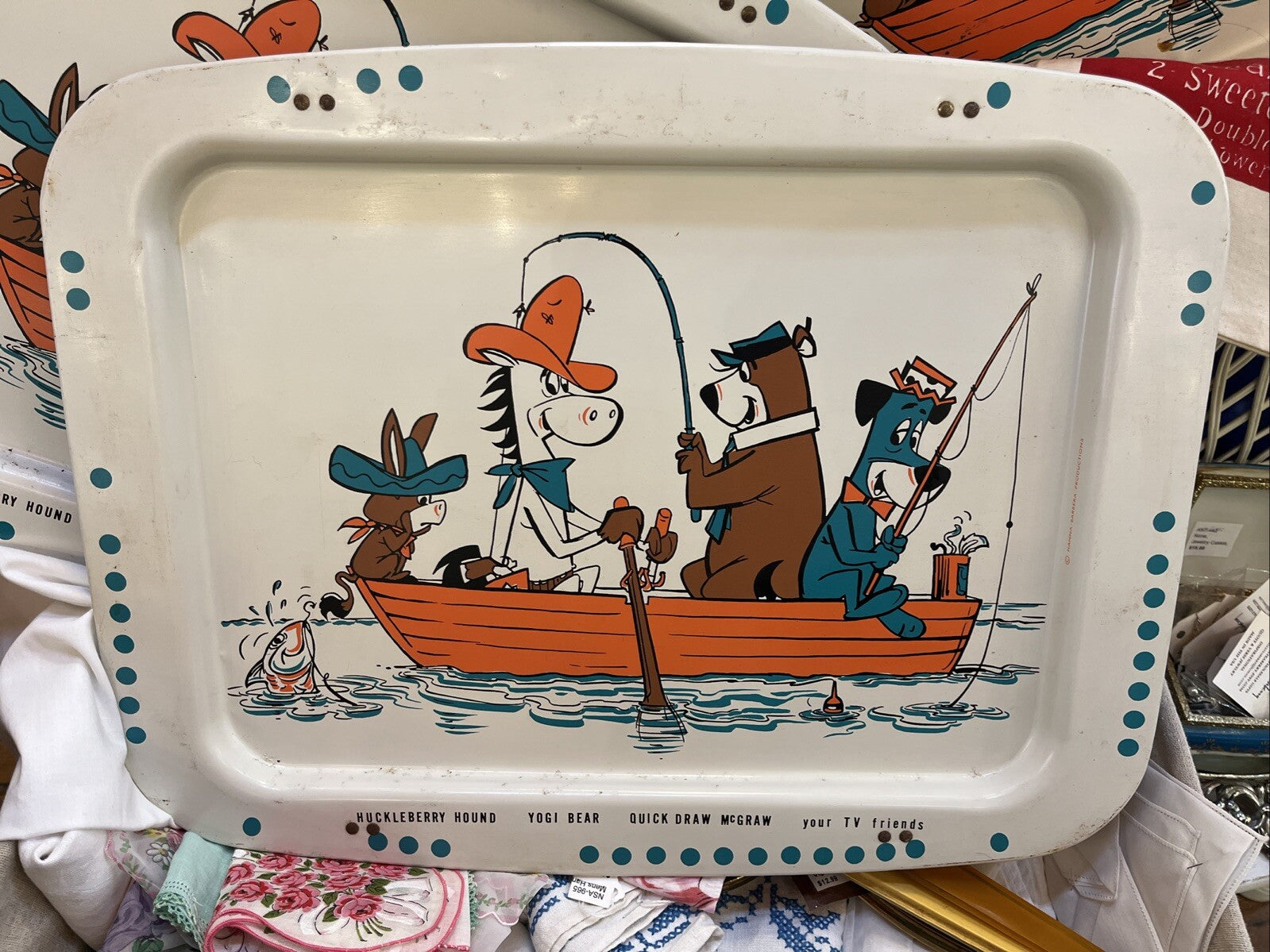 Vintage 5 Huckleberry Hound, Yogi Bear, Quick Draw McGraw & TV Friends TV Tray's