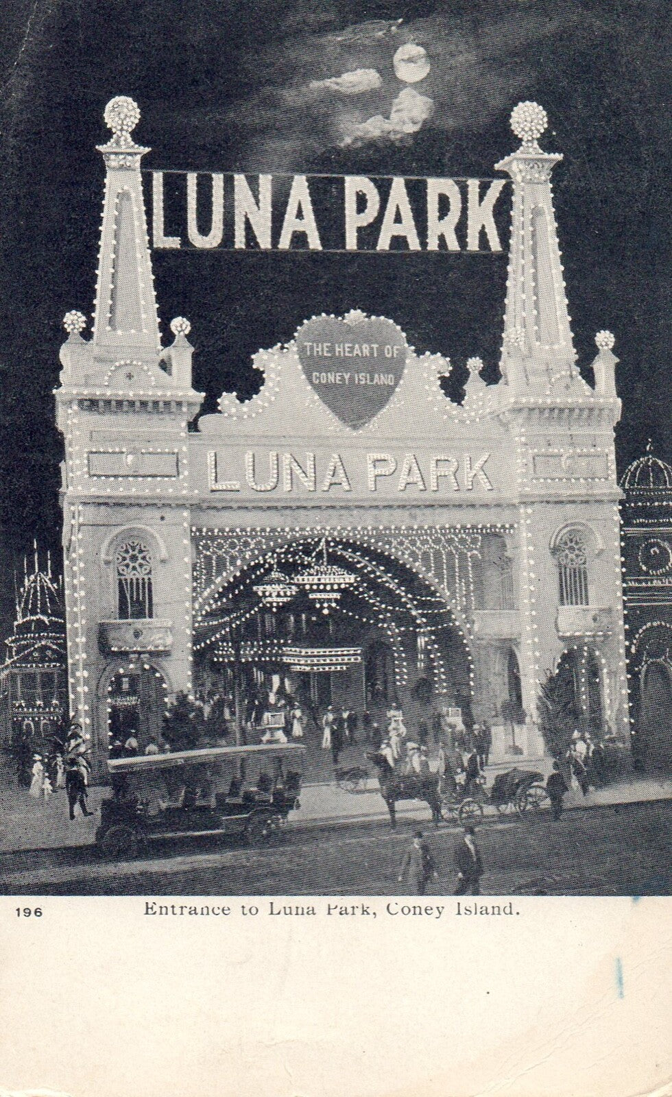 "The Heart of Coney Island" Entrance to Luna Park Coney Island New York Postcard