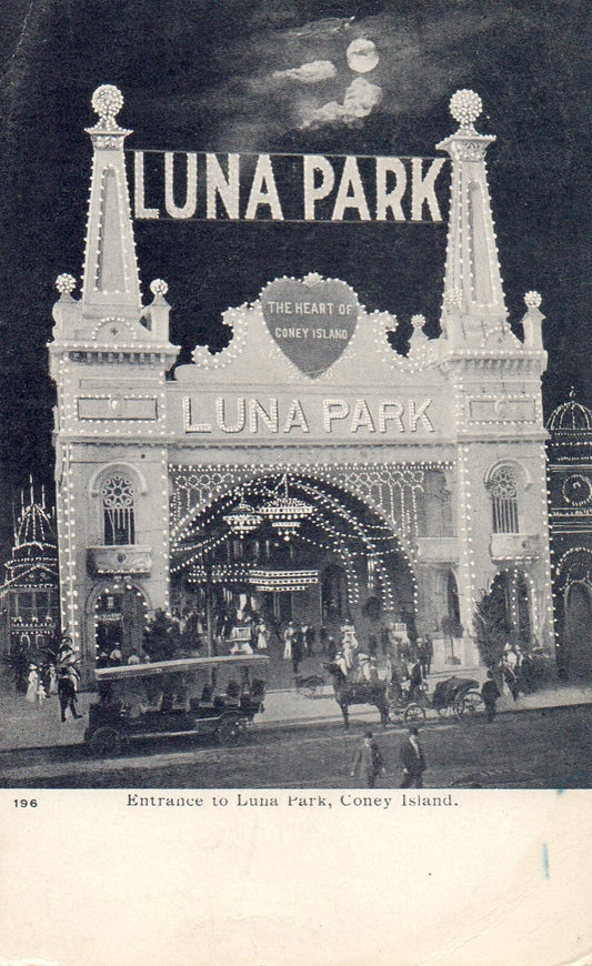 "The Heart of Coney Island" Entrance to Luna Park Coney Island New York Postcard