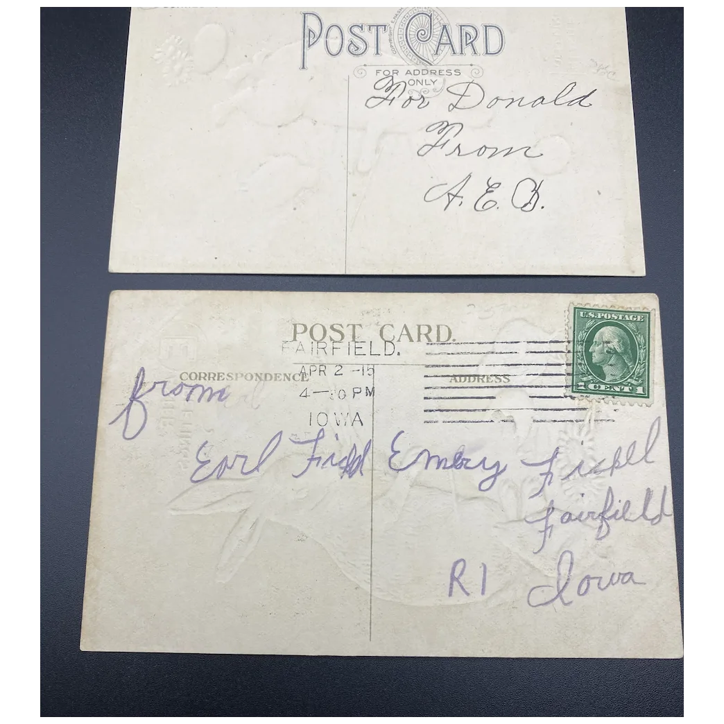 Lot of Three Easter Bunny & Chicks Easter Greetings Vintage Easter Postcards