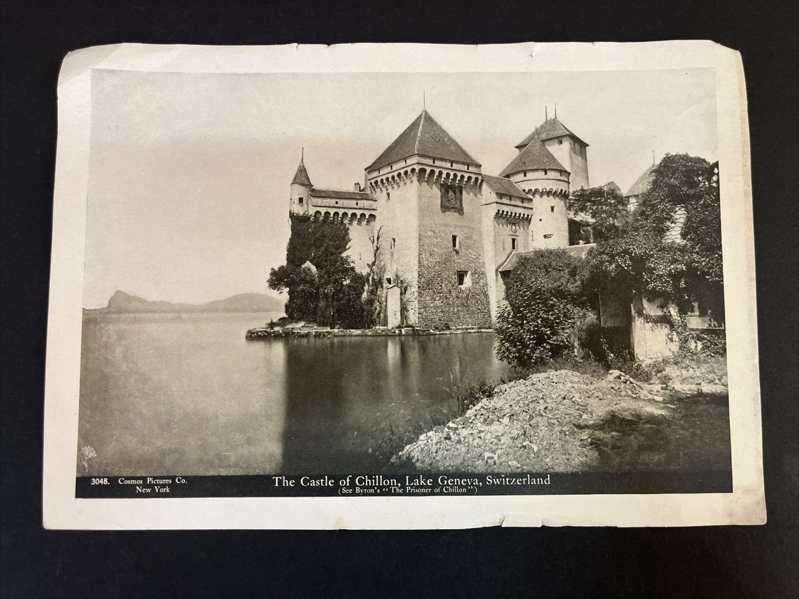 Vintage 8 3/4" x 6" Photo of the Castle of Chillon, Lake Geneva, Switzerland 