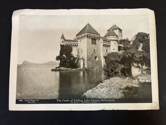 Vintage 8 3/4" x 6" Photo of the Castle of Chillon, Lake Geneva, Switzerland 
