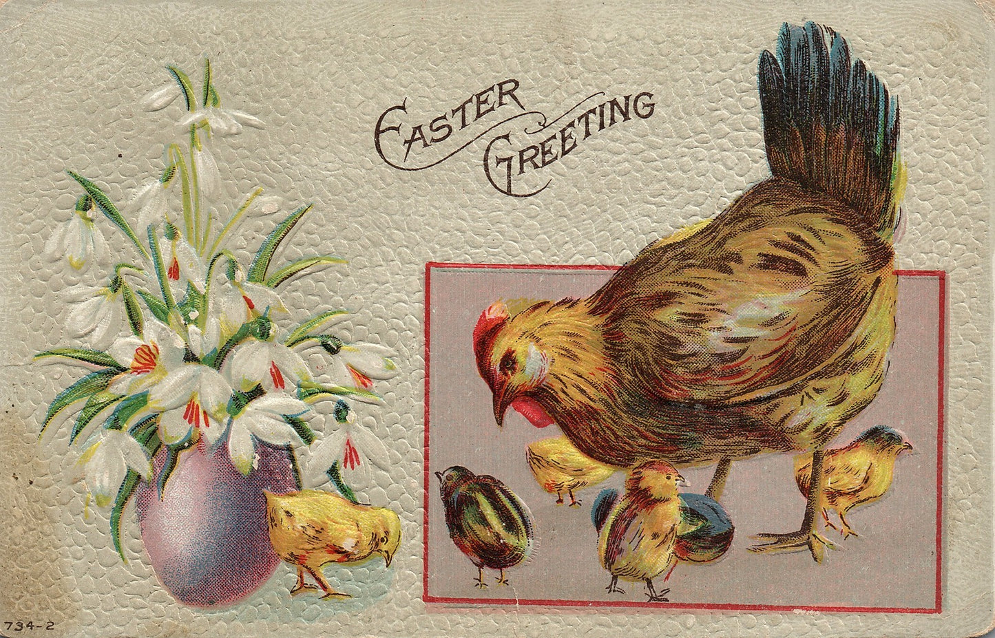 Easter Chicks Hen Egg Flowers Postcard