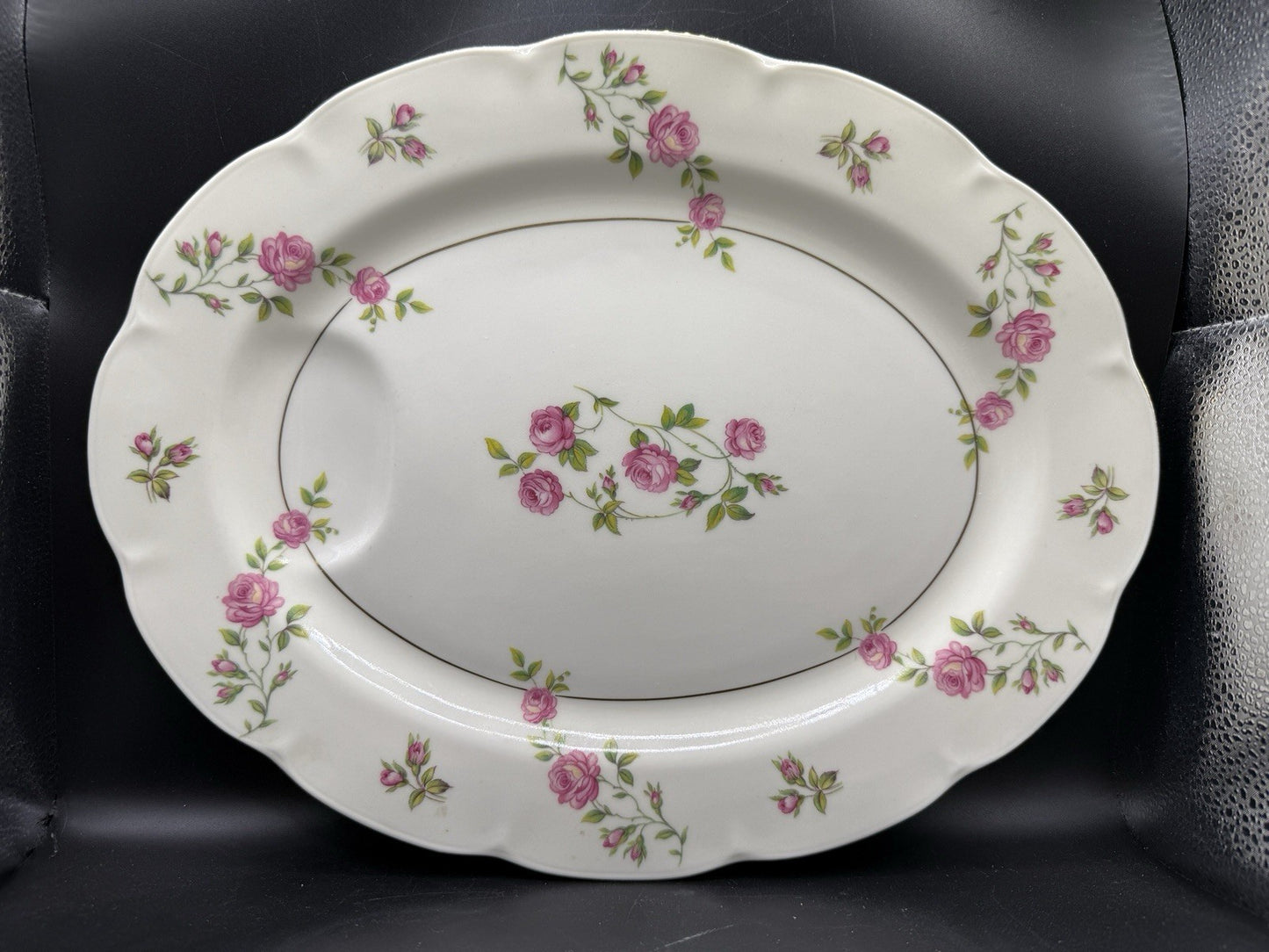 Theodore Haviland Delaware Oval Platter 11 1/2” x 9" Pink Roses New York