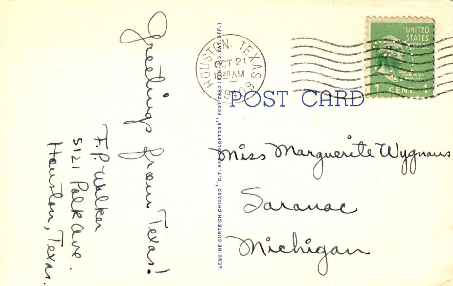 Large Letter Greetings Waco Texas TX Postcard