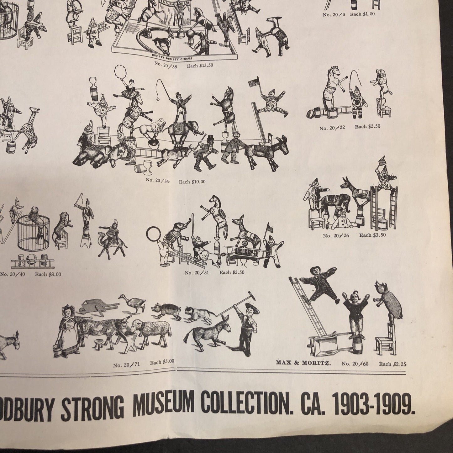 Schoenhut's "Humpty Dumpty" Circus Vintage 1975 Reprint FLYER/ ADVERTISEMENT