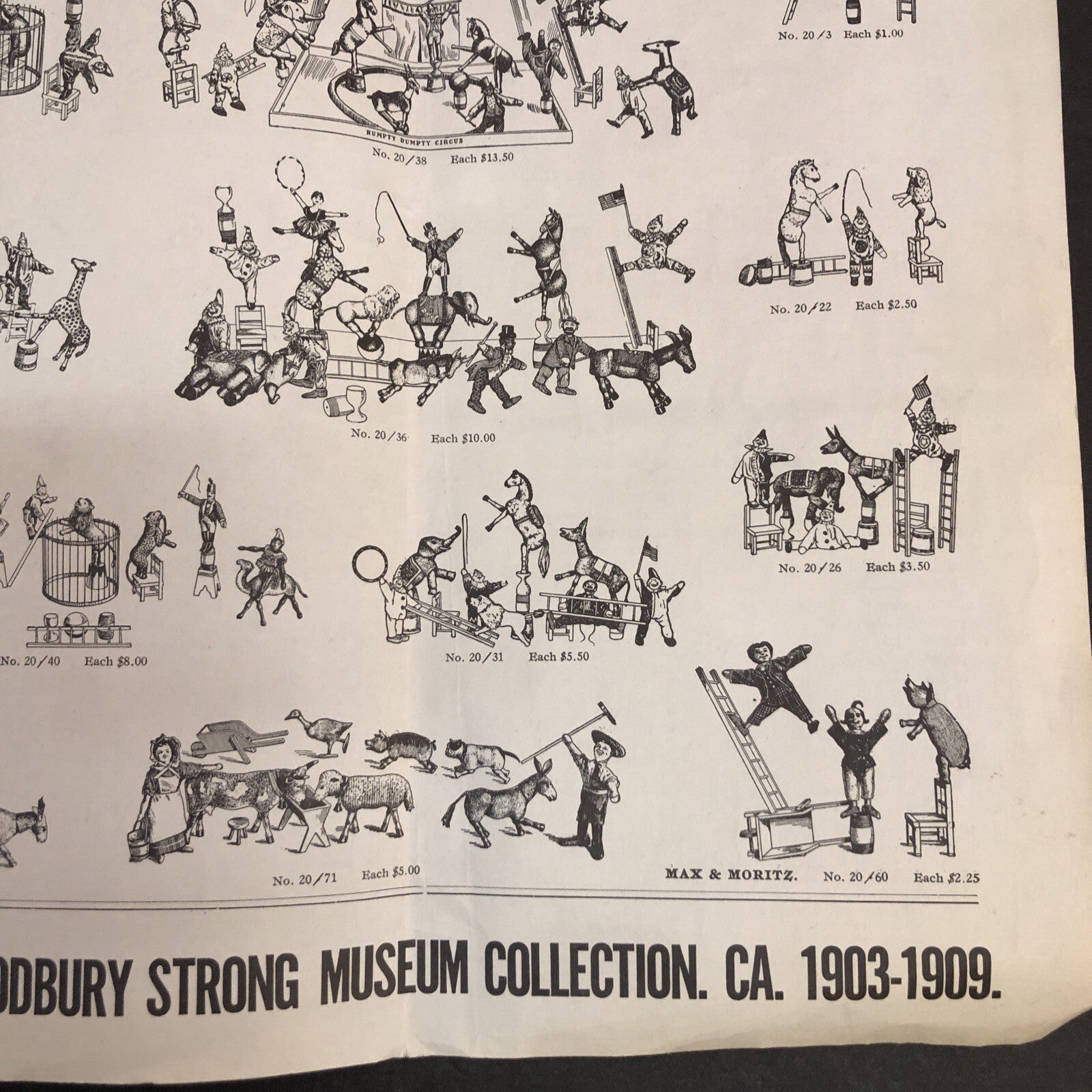 Schoenhut's "Humpty Dumpty" Circus Vintage 1975 Reprint FLYER/ ADVERTISEMENT