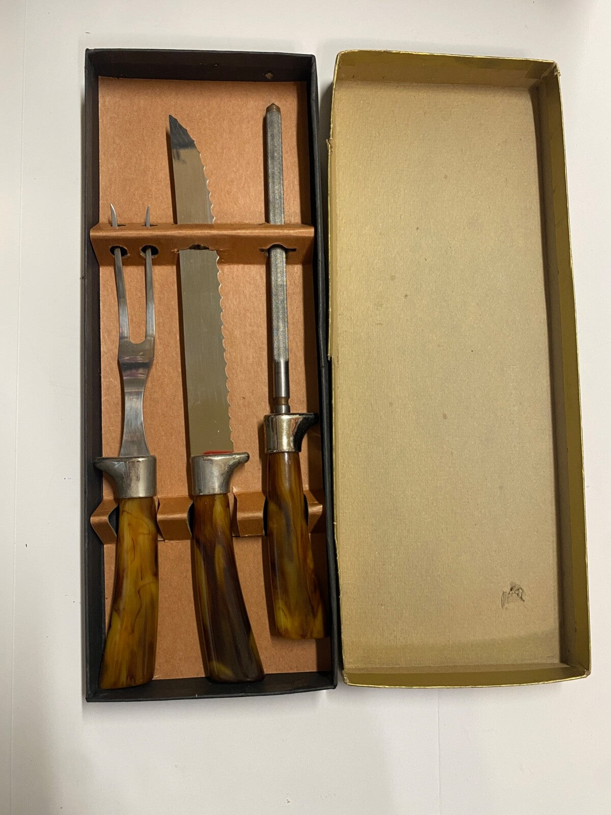 Vintage Sheffield Stainless Steel Blade 3 Piece Carving Set