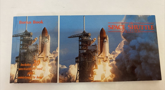 The Space Shuttle Collection Postcard Book 20 Postcards Included and Miniatures.