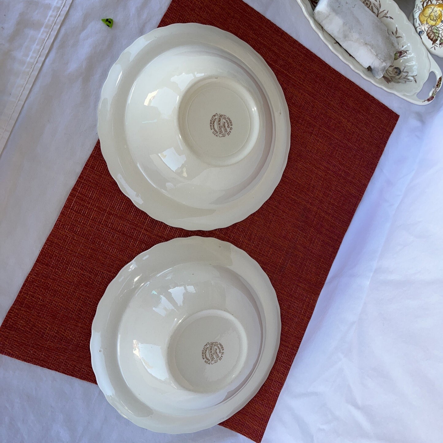 Vernonware Vernon Rose Yellow 9” Round Bowls