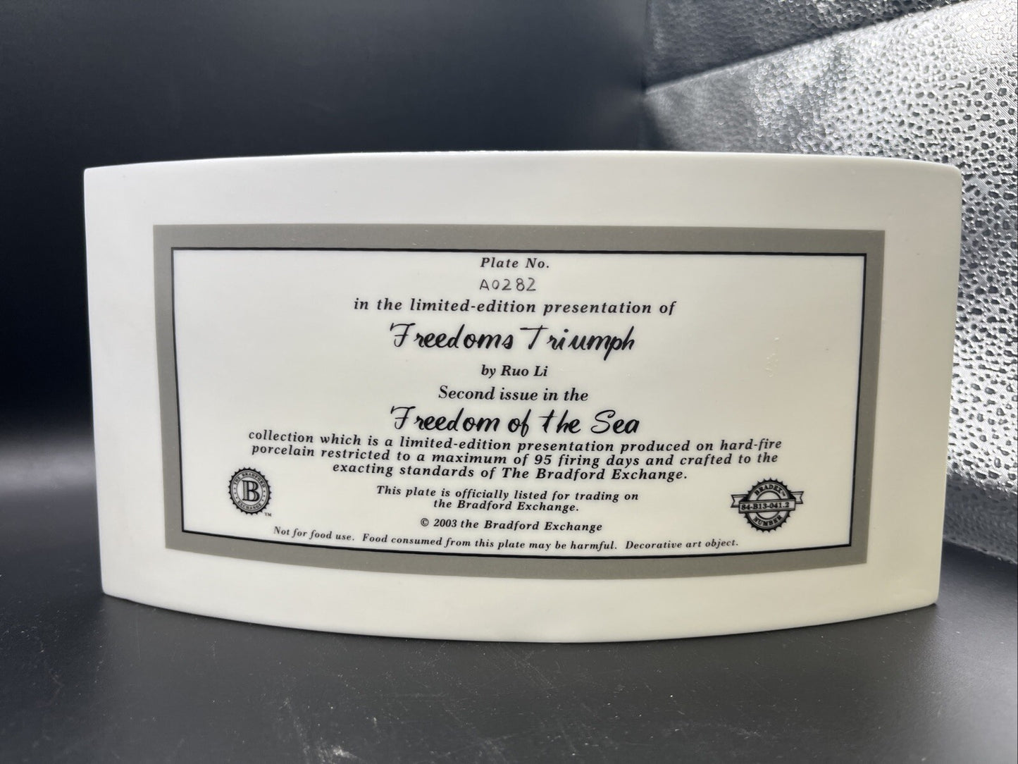 Bradford Freedom’s Triumph Freedom of the Sea Horse Porcelain Plate A0282