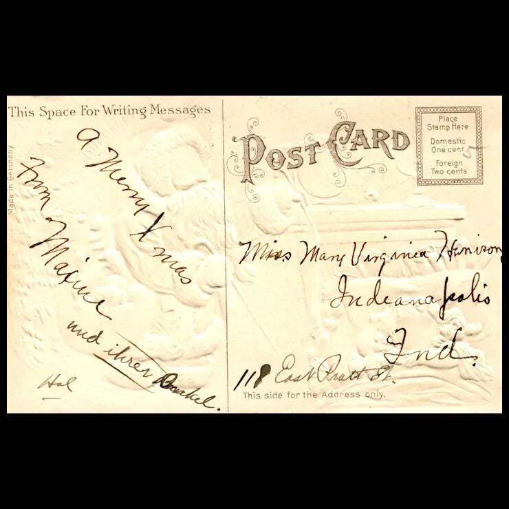 Red Robed Santa Claus Christmas Tree Silk Embossed Little Girl Sleeping Toys