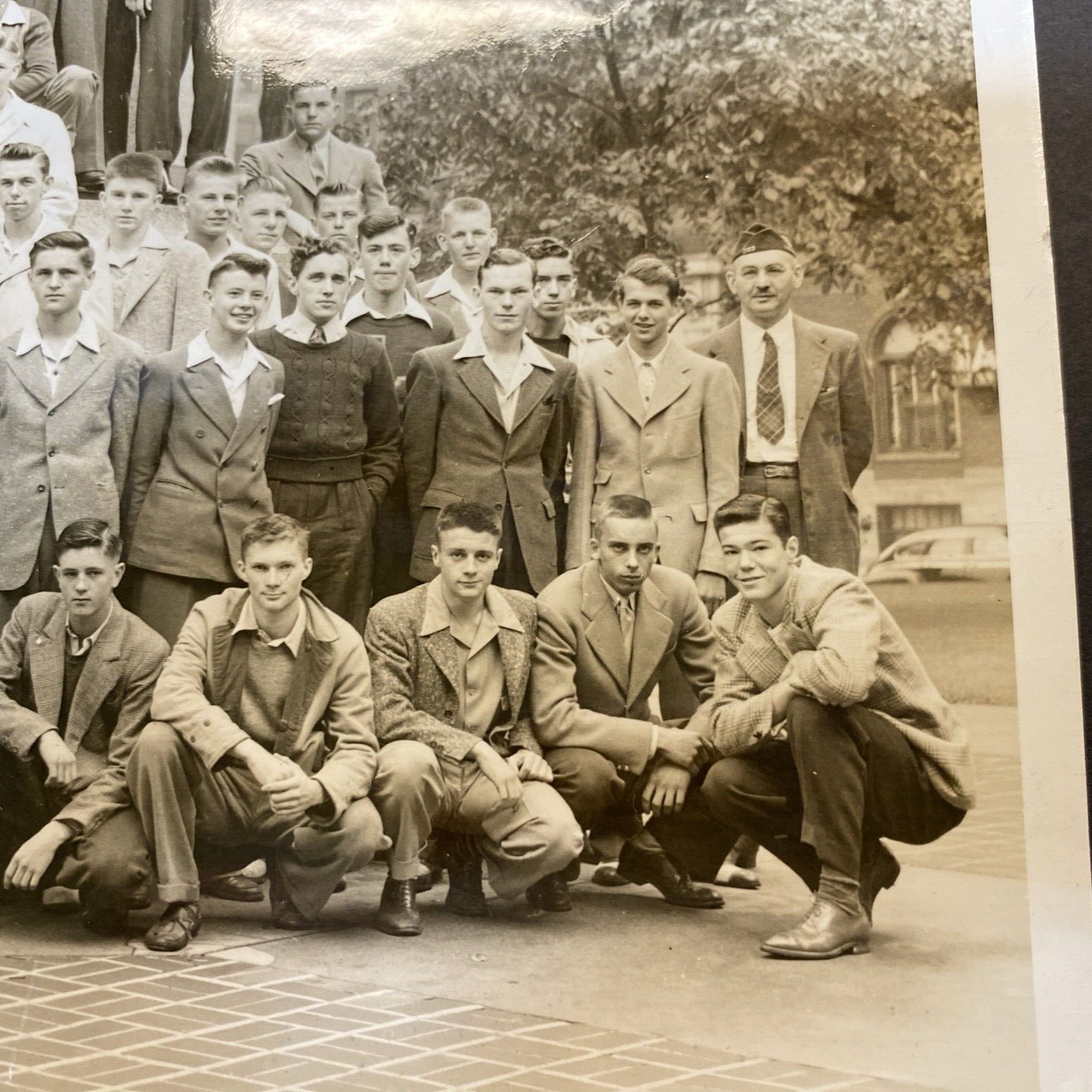 8 x 10 Real Photo ROTC Young Men Photograph Military Militaria