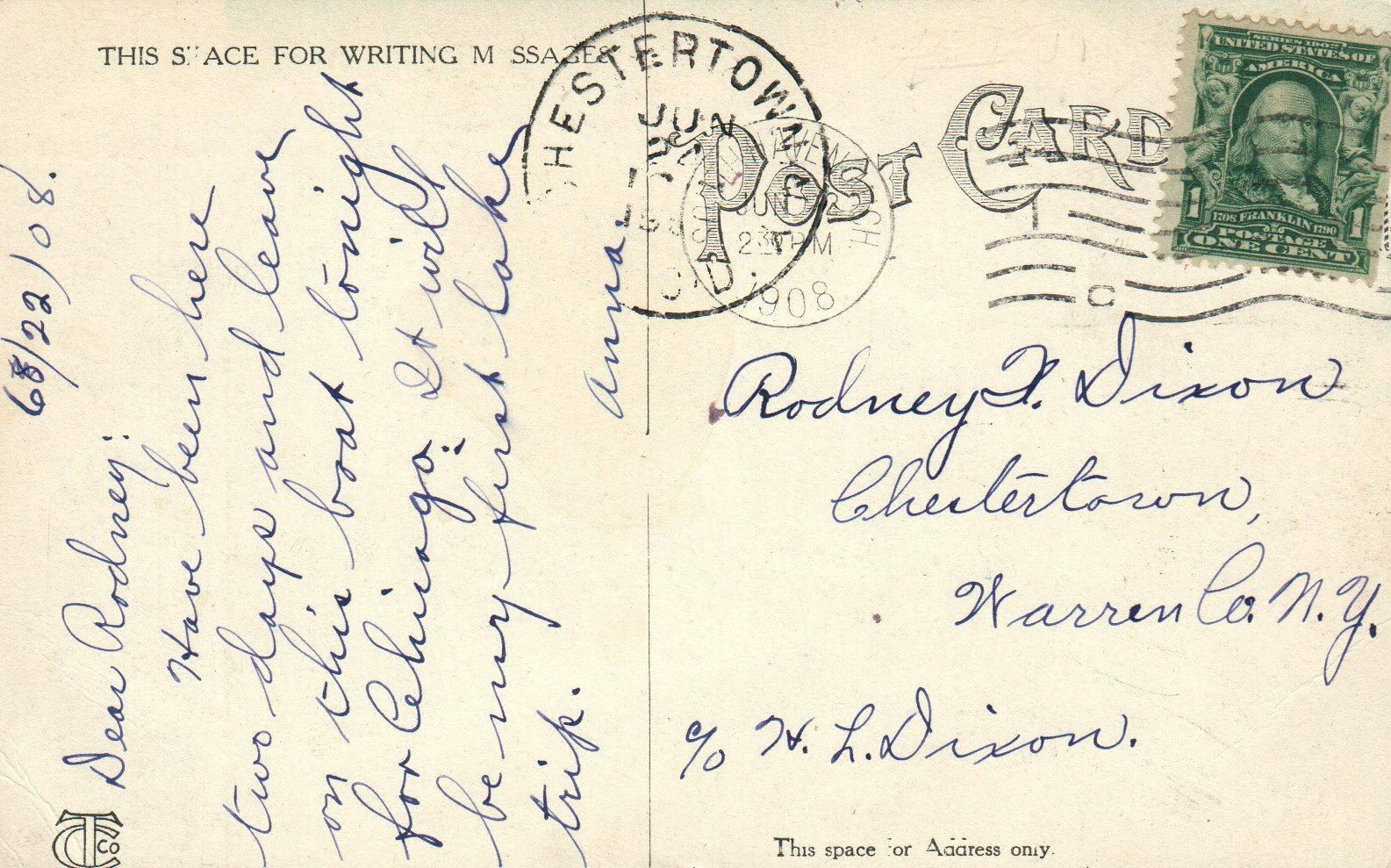 1908 Harbor Scene Boats Ships City of South Haven Michigan MI  