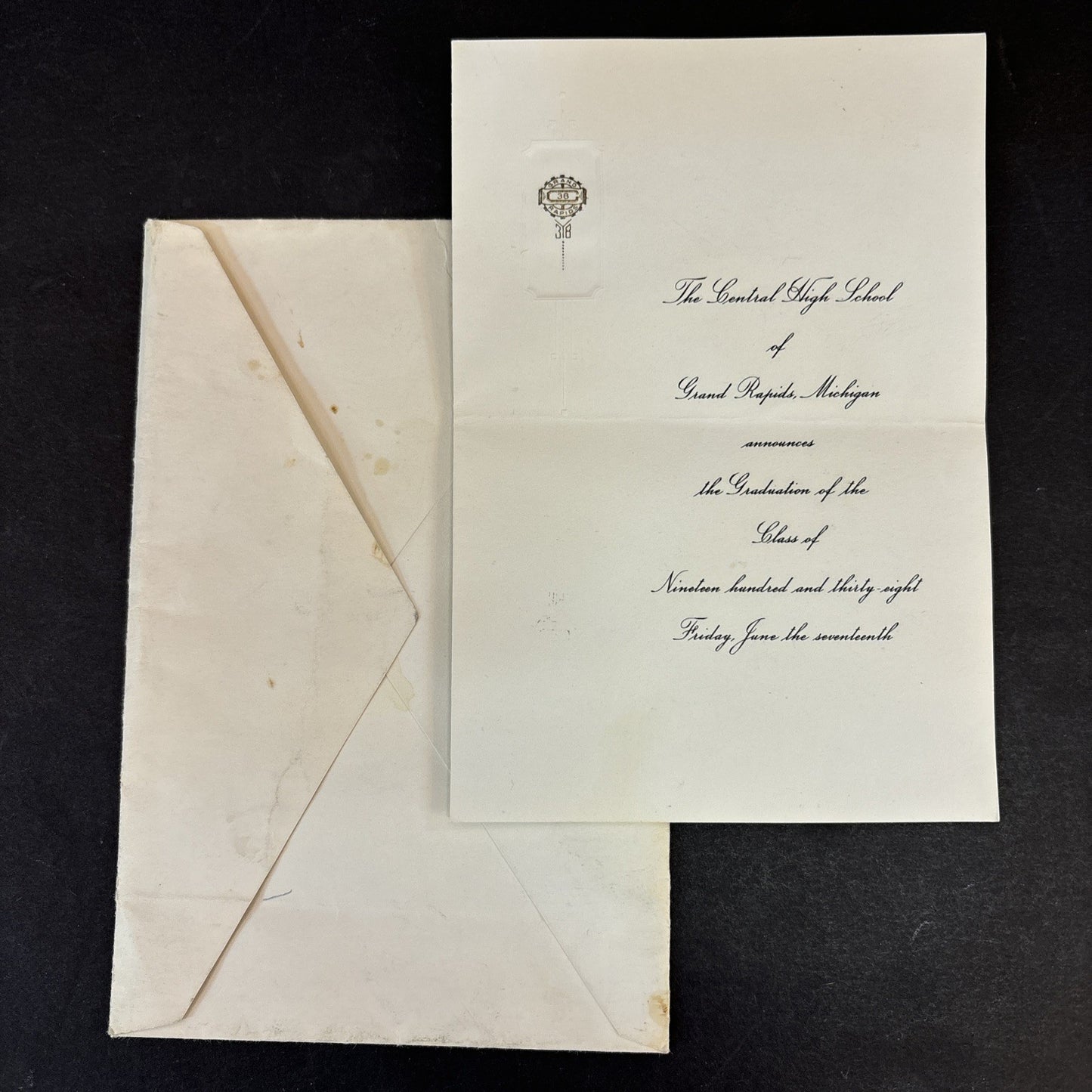 1938 Class Day Exercises & Graduation Central High School Grand Rapids Michigan