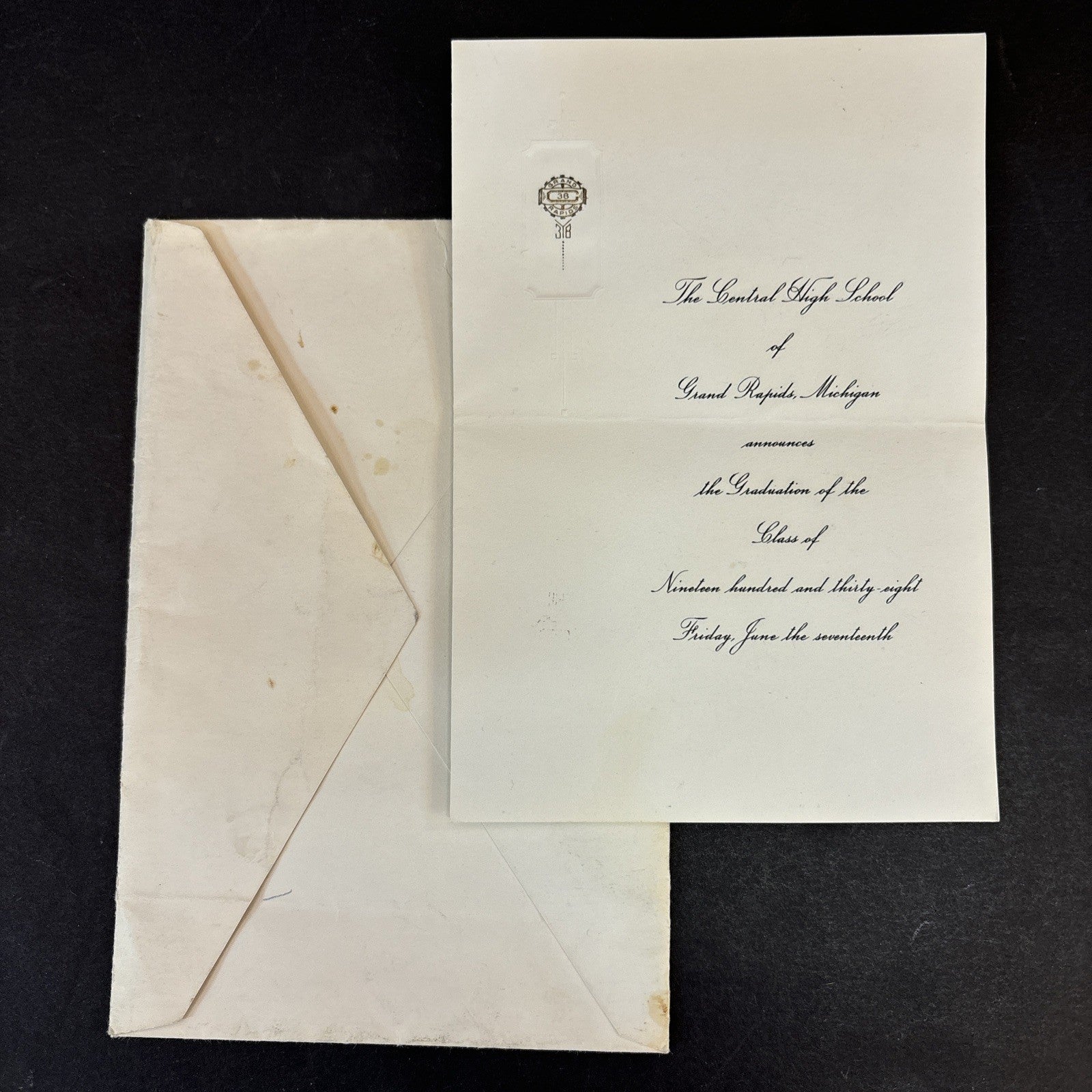 1938 Class Day Exercises & Graduation Central High School Grand Rapids Michigan