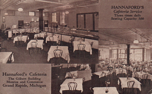 Hannaford's Cafeteria Service, Grand Rapids MI Michigan Mich. Postcard