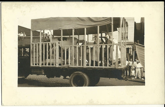 Real Photo Grand Haven  MI Michigan 1934 Parade   Dutch Milking Cow