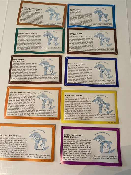 Lot of 10 Michigan Ambassador Advertising Series for Mich MI Postcards