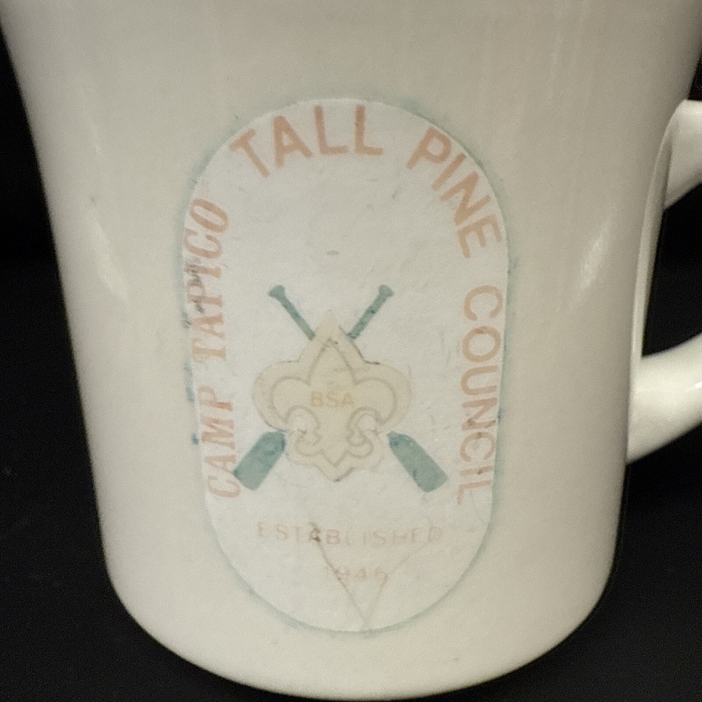 RARE 1946 BSA Boy Scouts of America Cub Scouts Camp Tapico Tall Pine Council Mug