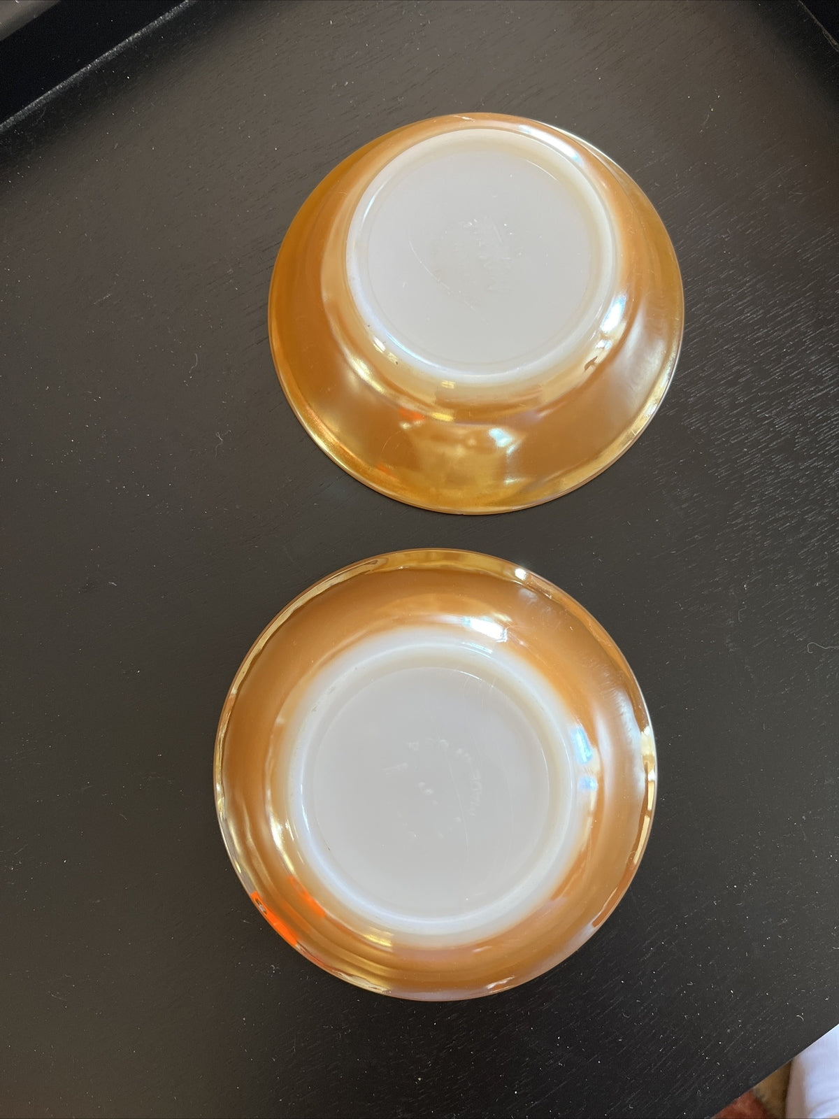 Fire King Peach Lustre Fruit Berry Bowl Laurel Leaf Anchor Hocking EUC (2)