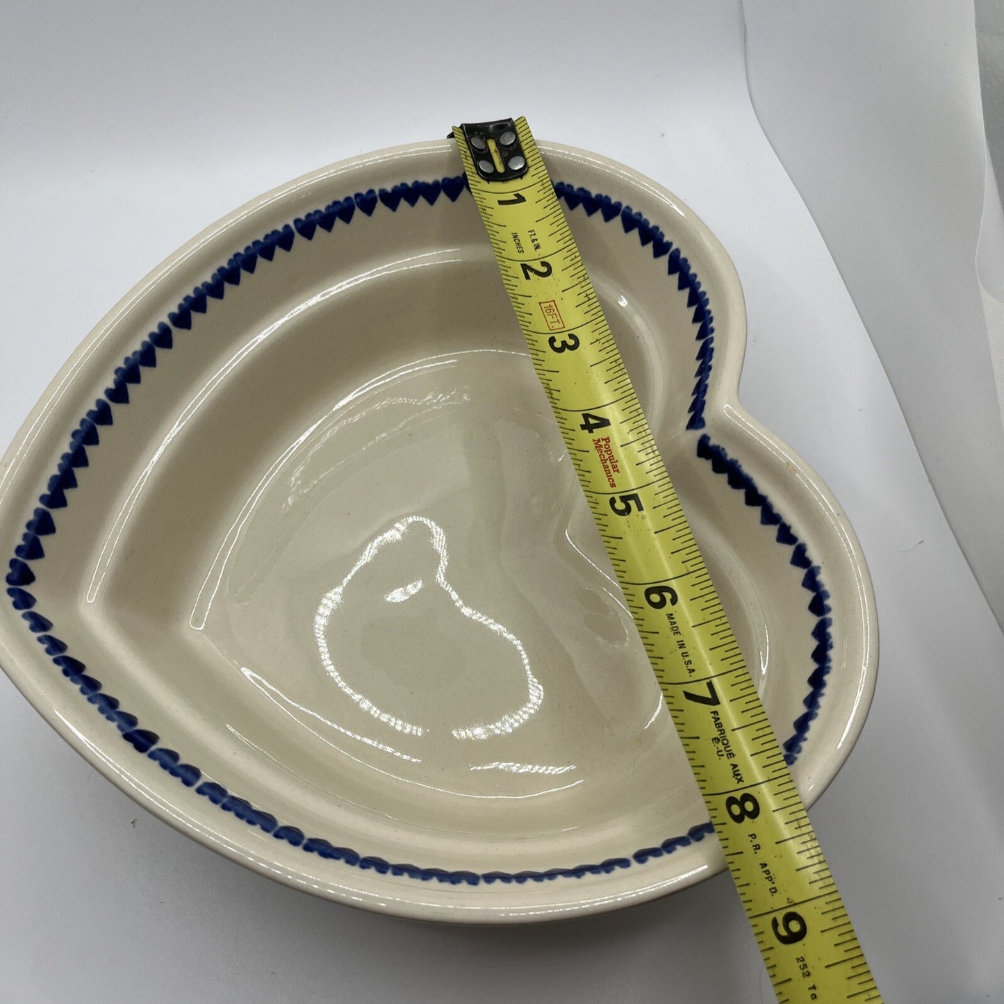 Boleslawiec Polish Pottery Heart-shaped Serving Bowl HandMade Baker Mold Blue