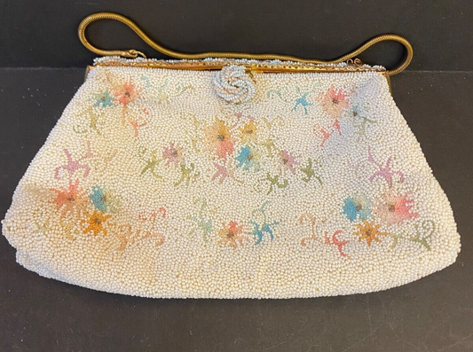 1960s Freddy Beaded Handbag Vintage Designer Handbag French Designer Handbag