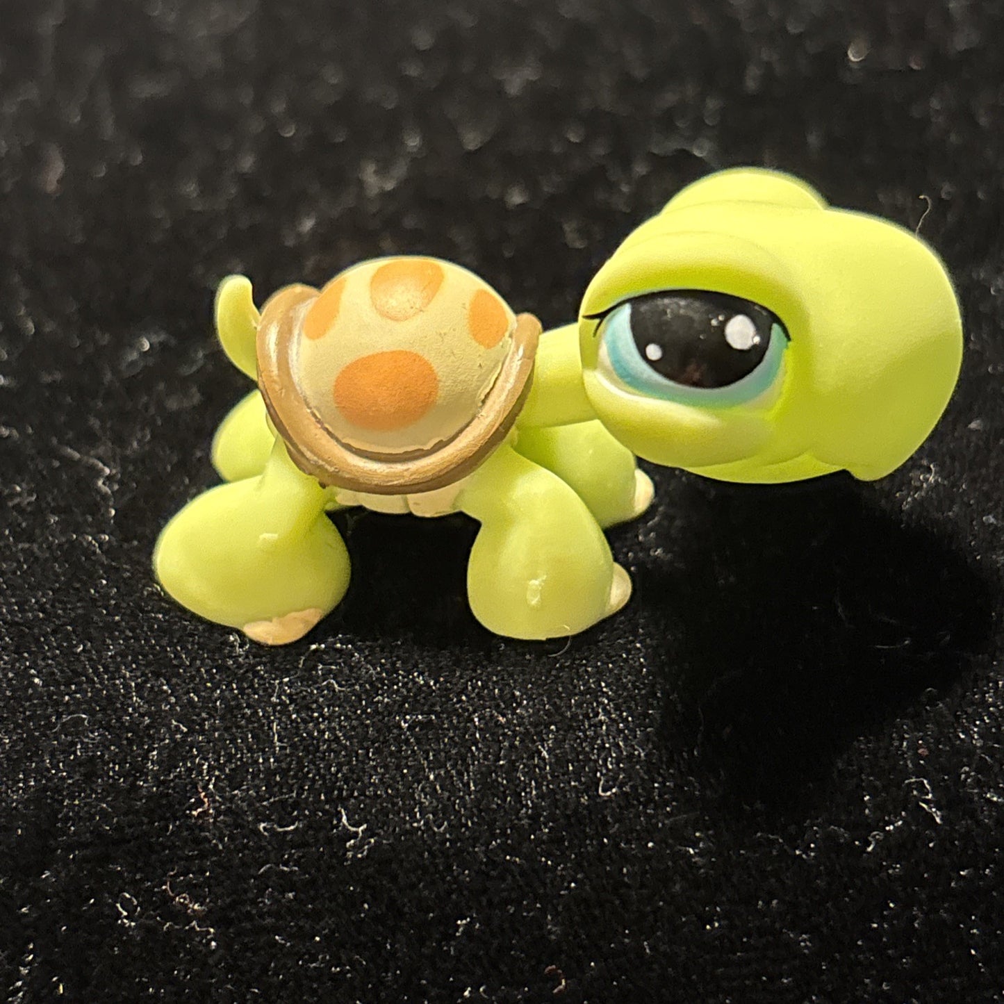 Littlest Pet Shop LPS Green Turtle with Peach Colored Spots on Shell # 984