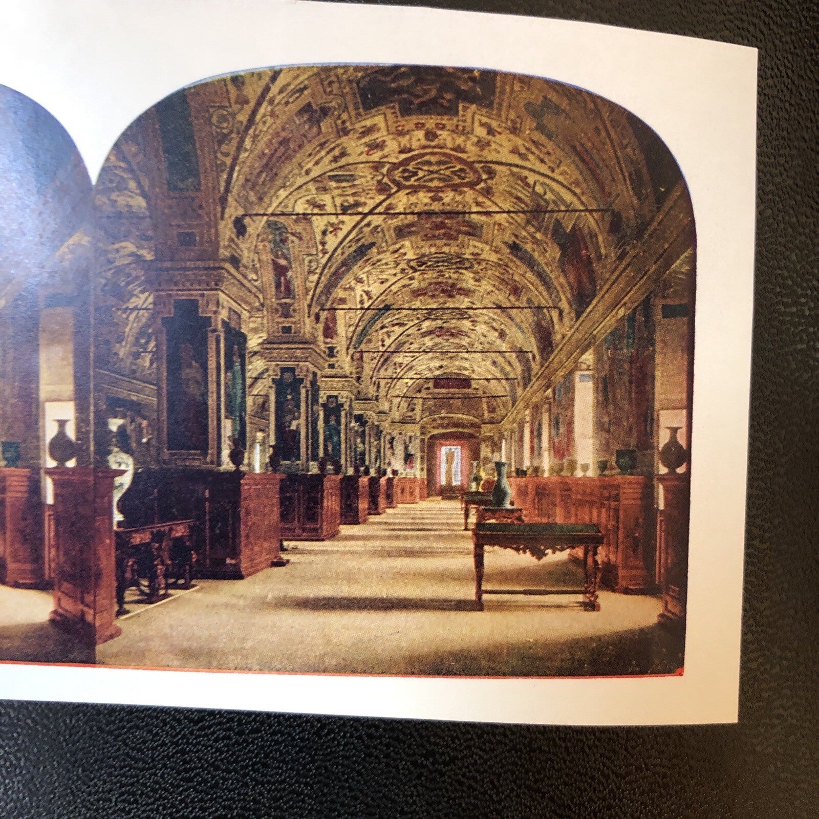 RARE Stereoview Paper Cards Building Interiors Church Palace (?) Lot of 3