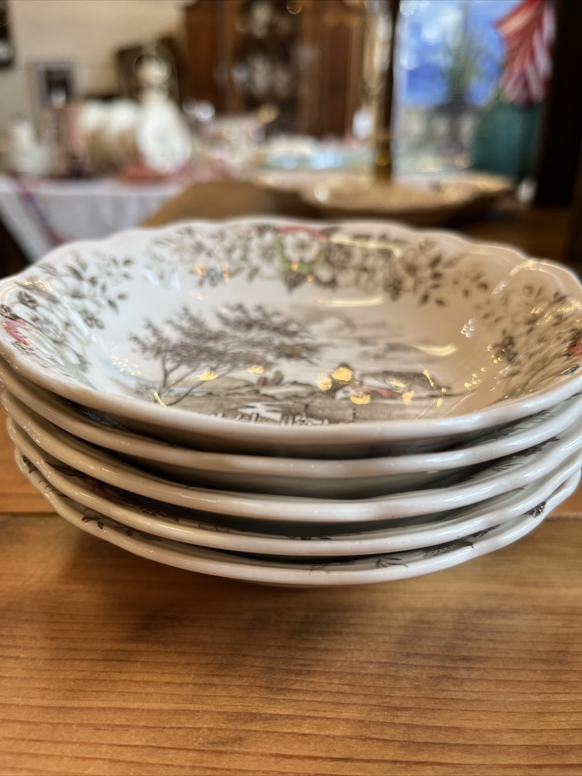 Beautiful 5.5' English Straffordshire Berry Bowls (5)