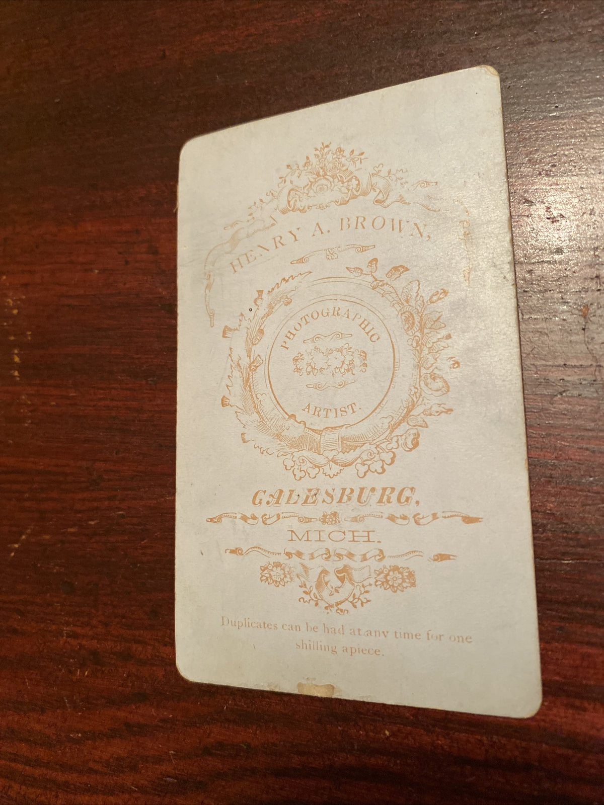 Real Photo CDV Victorian Woman Period Clothing Galesburg MI Michigan