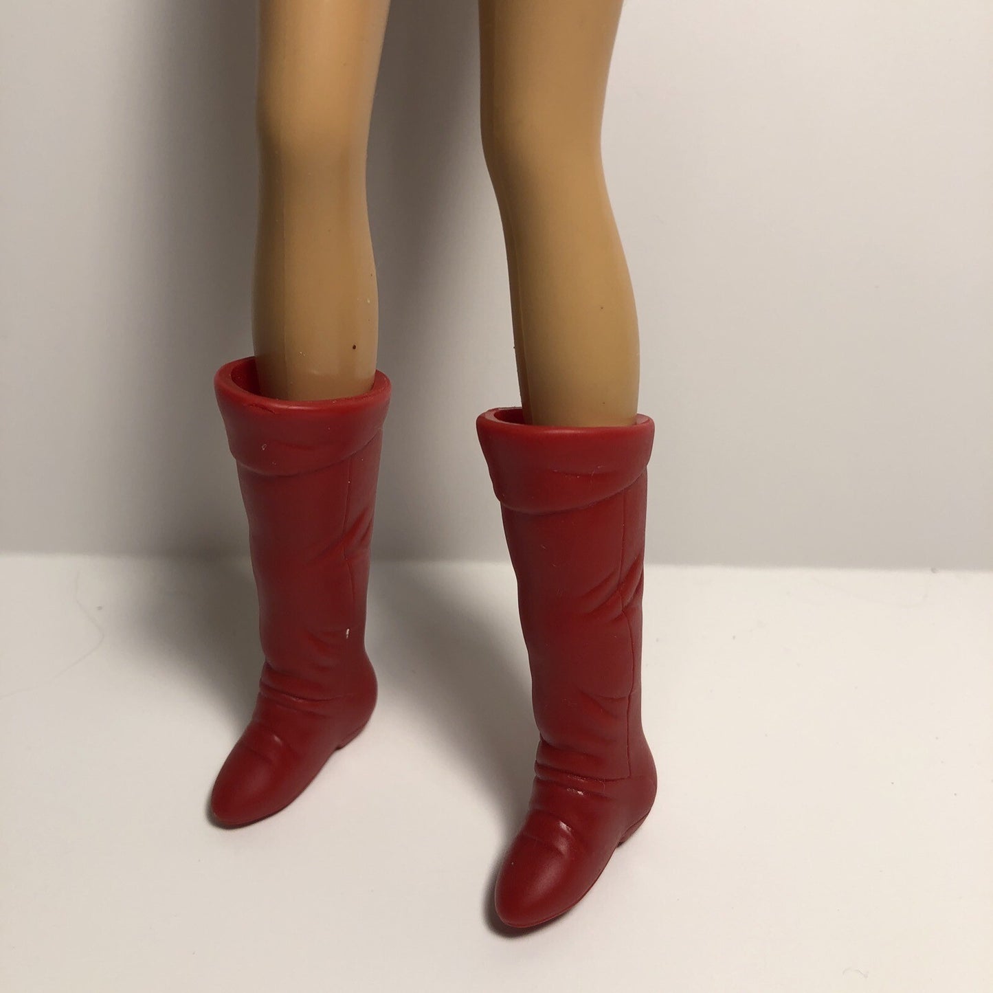 Barbie Doll Size Red Boots Shoes #01 (Doll not included)