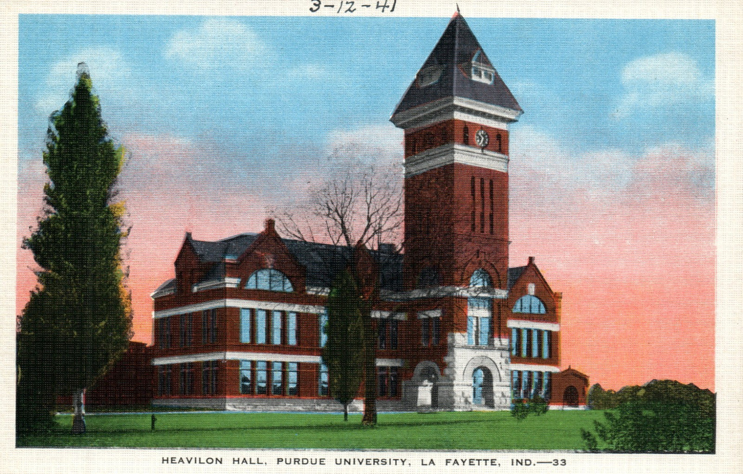 Purdue University Heavilon Hall La Fayette Lafayette Indiana IN IND Postcard