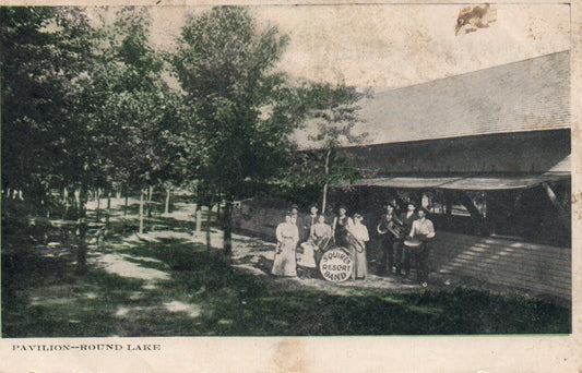 Early 1900's Pavillion Round Lake Squires Resort Band New York NY