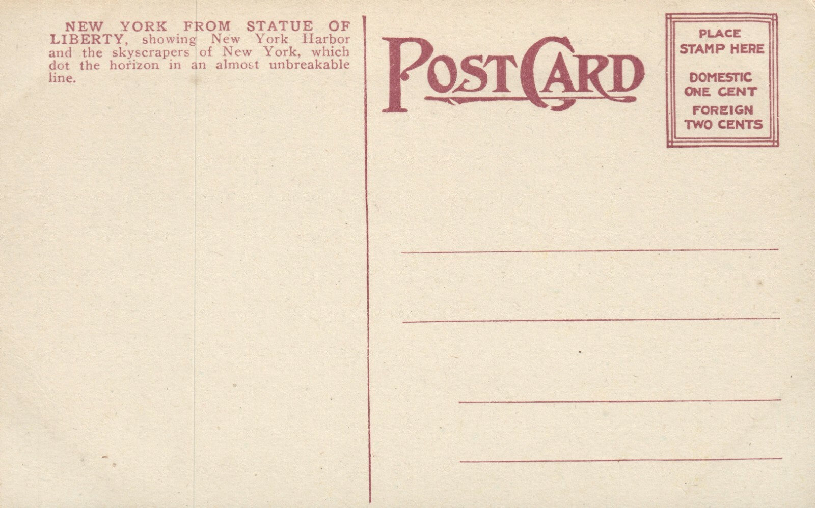 New York View From Statue Of Liberty Boats NY New York Postcard