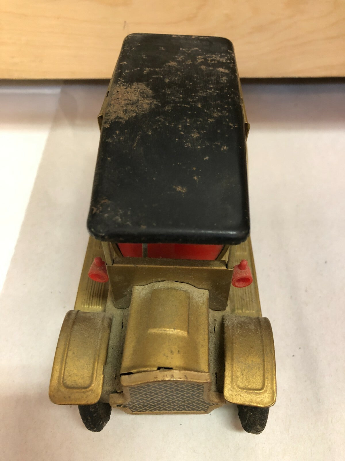 Old Tin Battery Operated Model T Antique Toy Car (2) - 1960s Japan