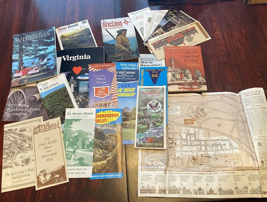 Lot Tourist Tourism Brochures Guides Williamsburg VA Virginia Smokey mountains
