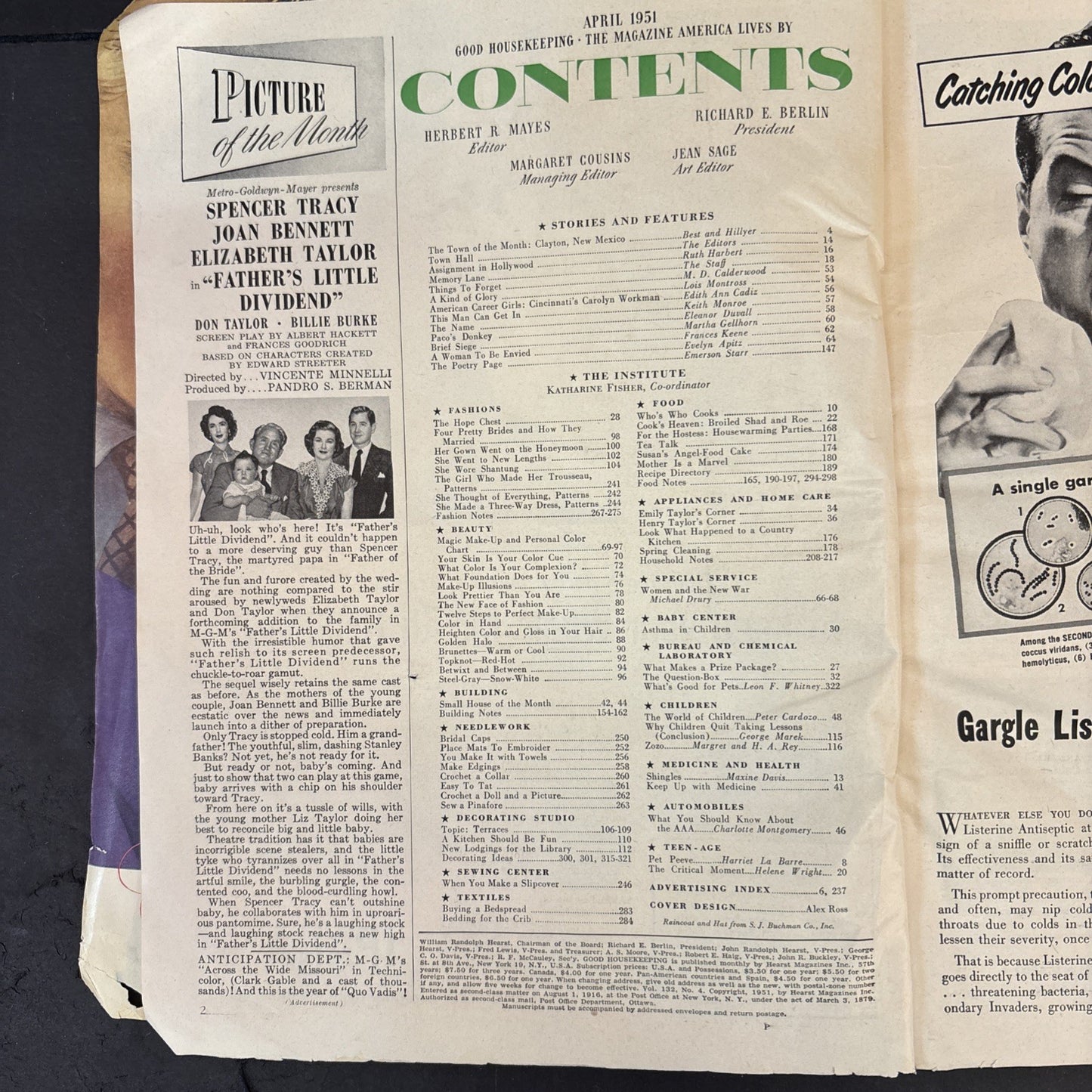 Vtg April 1951 Good Housekeeping Magazine Magic Make-Up & Color Chart 338 pages