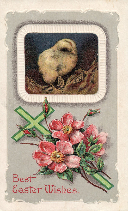 Chick Flowers Easter Chick Postcard Series 753-3